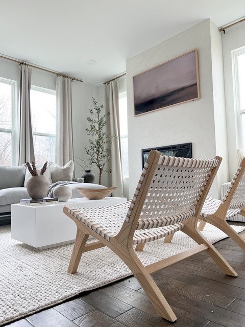Luna Leather Woven Accent Chair-ACH1002A-Living Room