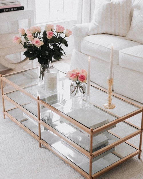 Cathal Glass And Mirror Coffee Table- COF6204B-Living Room