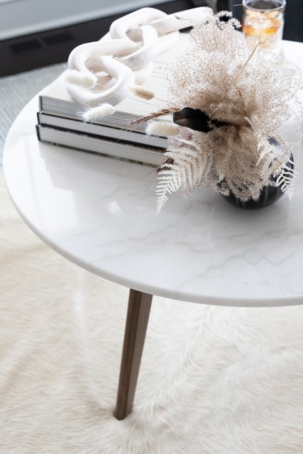 Syrio Round Marble Coffee Table- COF8100A-Living Room