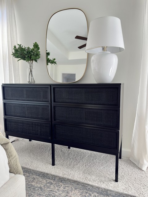 Zadie 6 Drawer Rattan Dresser- DRS5003E-Bedroom