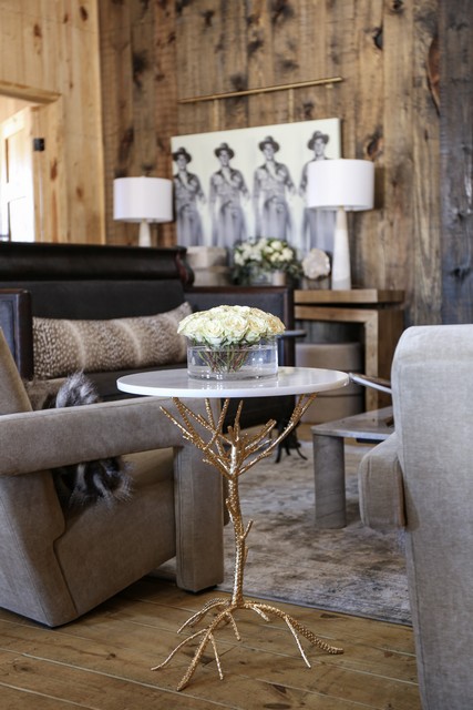 Carolyn Rooted Gold Accent Table- FOX2512A-Living Room